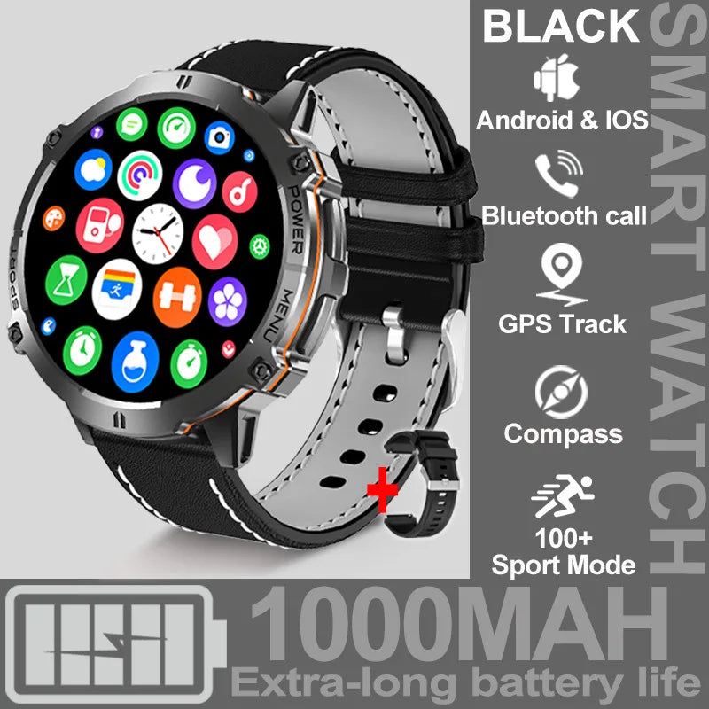 For XIAOMI 1000MAH endurance Sport Smart Watch Men 1.73-inch HD Screen GPS tracker Compass Bluetooth Call Waterproof Smart Watch