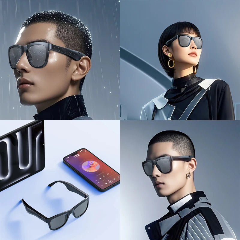 Wireless Smart Sunglasses Anti Blue Light & AI Translator Bluetooth 6.0 Glasses For Music Calls Open Audio Design Lightweight