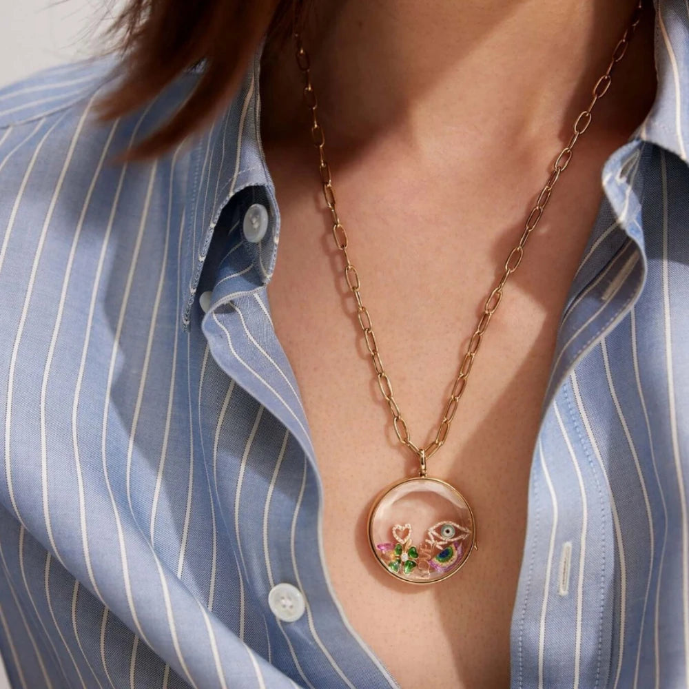 Simple and trendy small pendant heart-shaped zircon gemstone small flower sun dog claw goldfish charms for jewelry