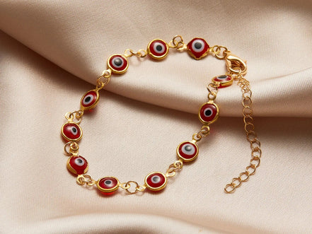 Lucky Turkey Evil Eye Bracelet For Women Men Colorful Red Blue Eye Adjustable Metal Chain Bangles Good Luck Wealth Jewelry Gifts - Simply Just Deals LLC