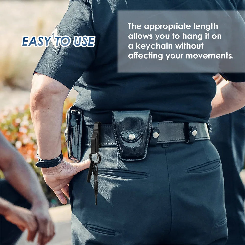 Handcuff key set, 1 long handle key + 1 short handle key, made of high carbon steel, comes with a survival whistle for signaling