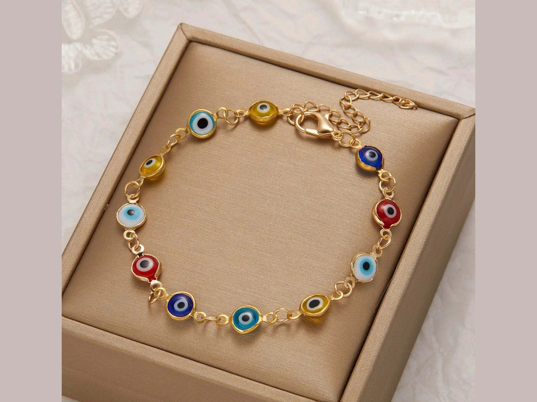 Lucky Turkey Evil Eye Bracelet For Women Men Colorful Red Blue Eye Adjustable Metal Chain Bangles Good Luck Wealth Jewelry Gifts - Simply Just Deals LLC