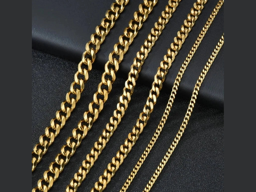 Width 5/7/9MM Hiphop Cuban Link Stainless Steel Chains Necklace for Men Basic Simple Rapper's Choker Fashion Jewelry Accessories - Simply Just Deals LLC