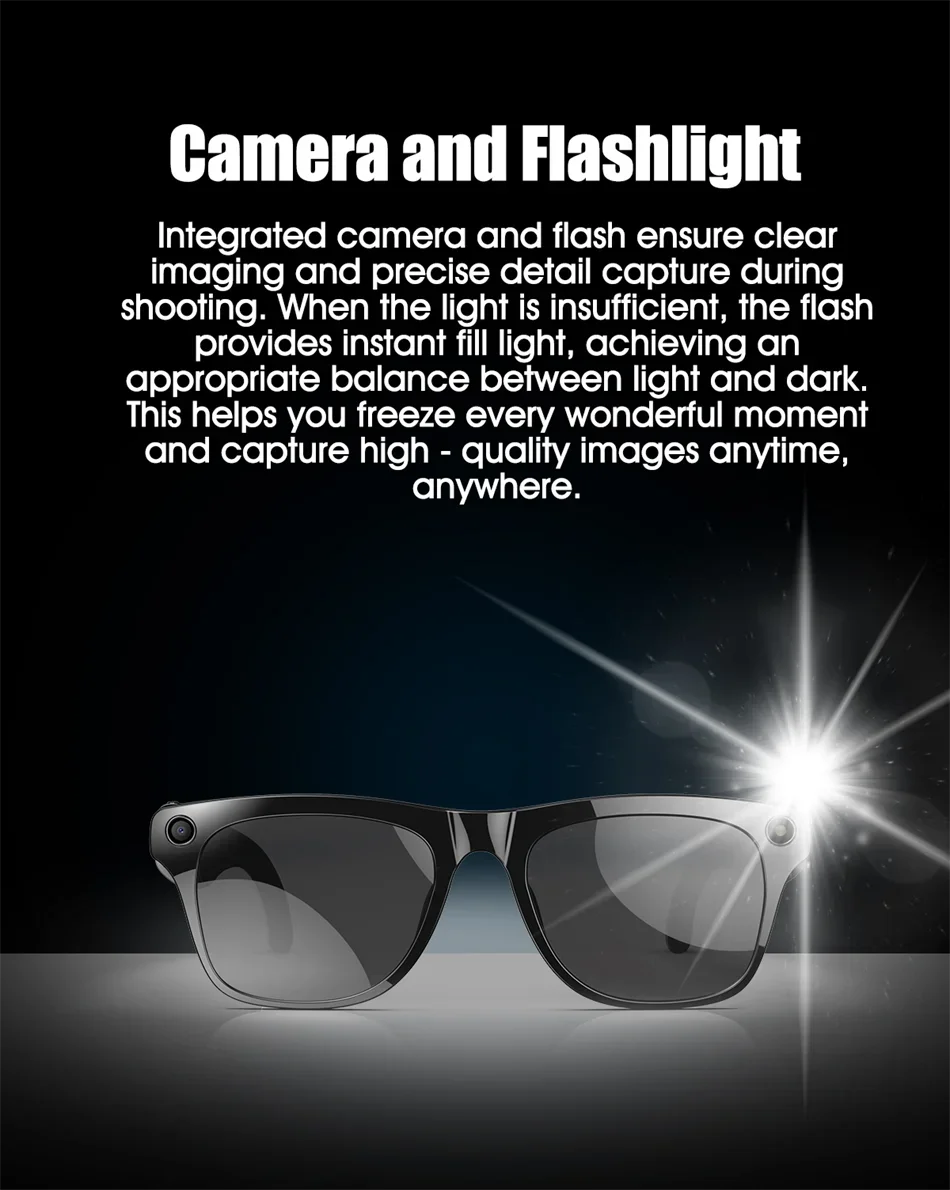 Xiaomi 1080P HD AI Smart Glasses Chat GPT 100MP Camera Bluetooth Call 260mAh Battery Voice Assistant Control Smart Glasses Hot