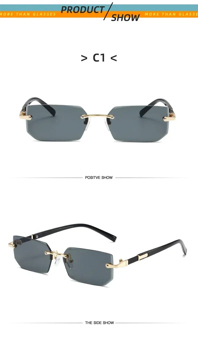 Fashion High Definition Sunglasses Men Ladies Blue Light Blocking Eye Protection Eyewear Rimless Square Frame Eyeglasses Goggle