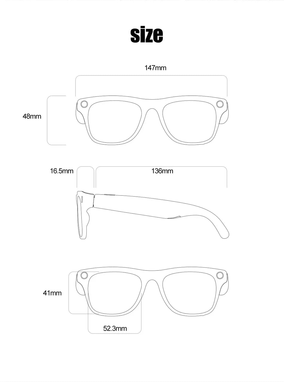 Xiaomi 1080P HD AI Smart Glasses Chat GPT 100MP Camera Bluetooth Call 260mAh Battery Voice Assistant Control Smart Glasses Hot