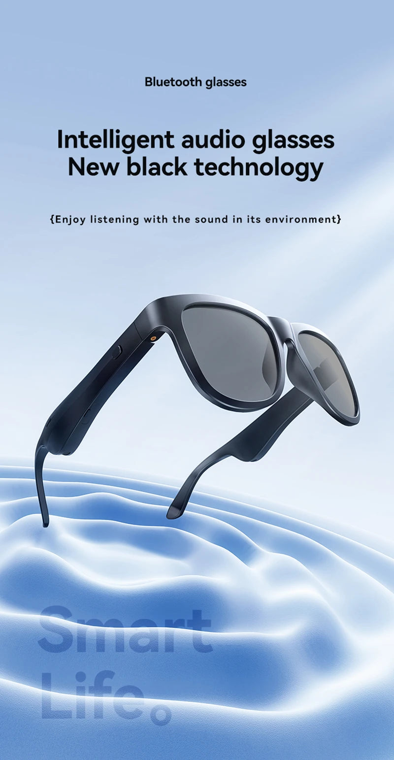Wireless Smart Sunglasses Anti Blue Light & AI Translator Bluetooth 6.0 Glasses For Music Calls Open Audio Design Lightweight