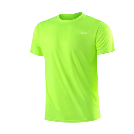 Men's Quick Dry Short Sleeve Gym Running Moisture Wicking Round Neck T-Shirt Training Exercise Gym Sport Shirt Tops Lightweight - Simply Just Deals LLC
