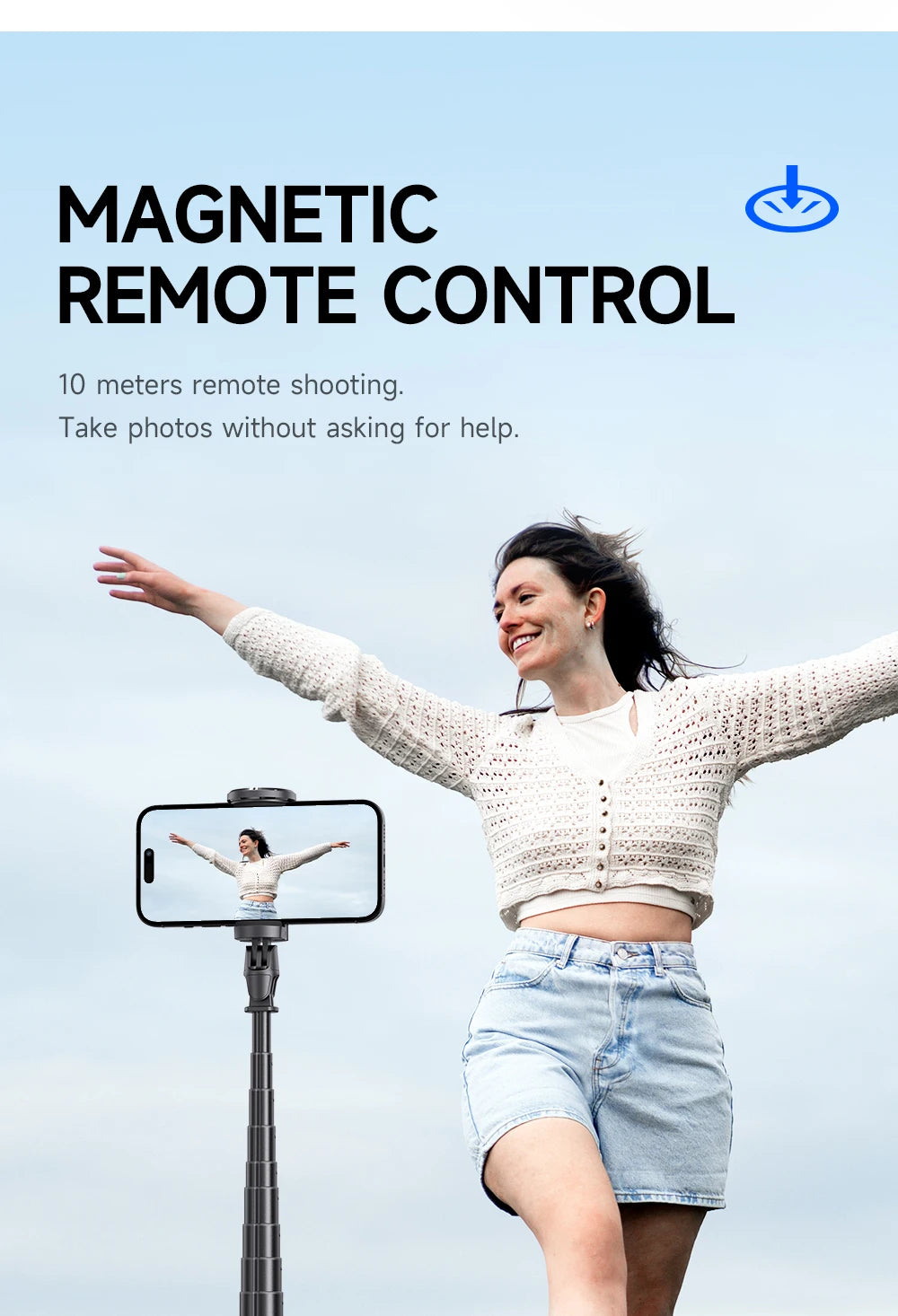TT01 Portable 70 Inch All-in-one Auto Pop Open Tripod Bluetooth Remote Tripod Bounce Selfie Stick Phone Holder for Vlog/Video