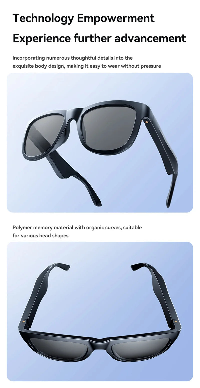 Wireless Smart Sunglasses Anti Blue Light & AI Translator Bluetooth 6.0 Glasses For Music Calls Open Audio Design Lightweight