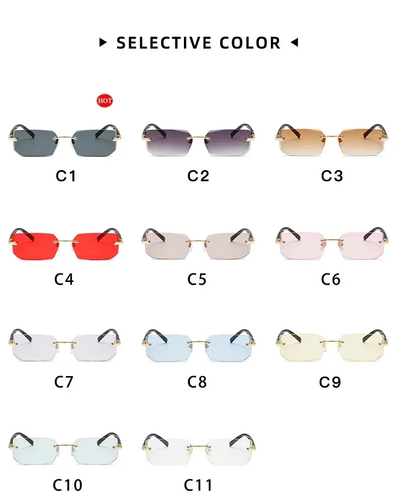 Fashion High Definition Sunglasses Men Ladies Blue Light Blocking Eye Protection Eyewear Rimless Square Frame Eyeglasses Goggle