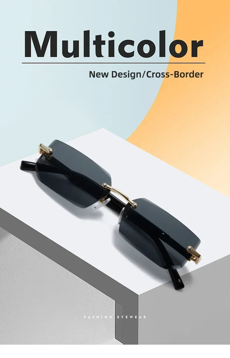 Fashion High Definition Sunglasses Men Ladies Blue Light Blocking Eye Protection Eyewear Rimless Square Frame Eyeglasses Goggle