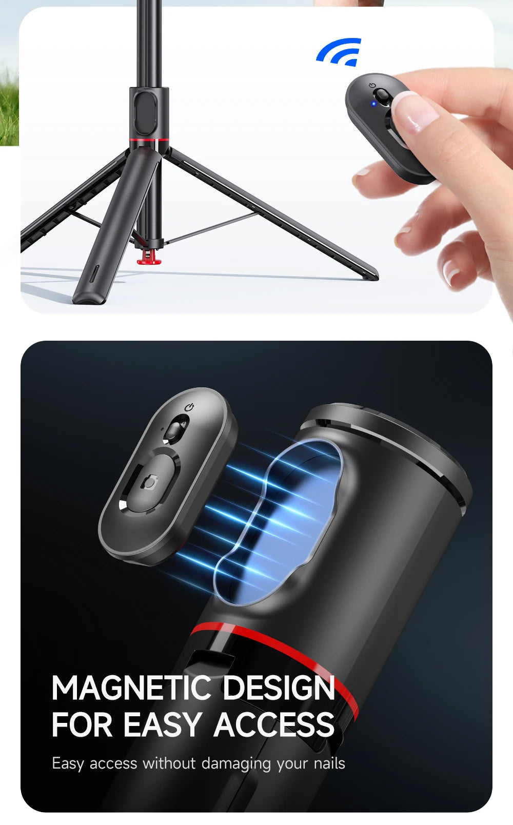 TT01 Portable 70 Inch All-in-one Auto Pop Open Tripod Bluetooth Remote Tripod Bounce Selfie Stick Phone Holder for Vlog/Video