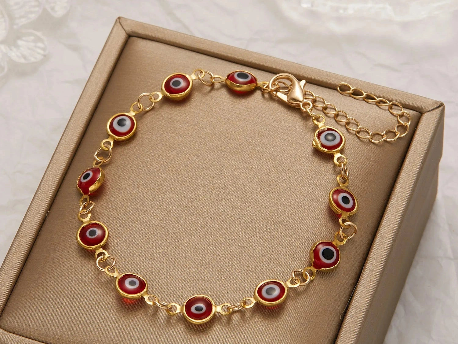 Lucky Turkey Evil Eye Bracelet For Women Men Colorful Red Blue Eye Adjustable Metal Chain Bangles Good Luck Wealth Jewelry Gifts - Simply Just Deals LLC
