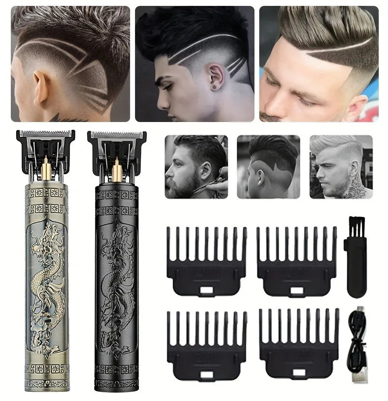 T9 mini small size barber device is easy to carry travel repair hair shaving shaving simple repair device Chinese dragon pattern