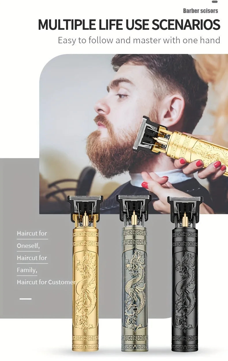 T9 mini small size barber device is easy to carry travel repair hair shaving shaving simple repair device Chinese dragon pattern