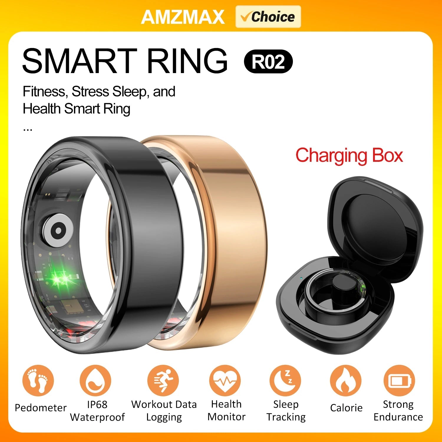 AMZMAX R02 Smart Ring Multi - Sports Modes Pedometer Fitness Tracker Health Monitoring IP68 Waterproof Military Grade Smart Ring - Simply Just Deals LLCAMZMAX R02 Smart Ring Multi - Sports Modes Pedometer Fitness Tracker Health Monitoring IP68 Waterproof Military Grade Smart Ring386583f5-88eb-41d6-b87d-d5d9e29afbafOnly Charging Box9AMZMAX R02 Smart Ring Multi - Sports Modes Pedometer Fitness Tracker Health Monitoring IP68 Waterproof Military Grade Smart Ring