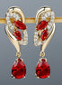 ANGOL Romantic Flower Dangle Earrings for Women - Golden - Tone Floral Design with Red & Clear Synthetic Gemstones, Elegant Party & Everyday Jewelry Gifts - Simply Just Deals LLCANGOL Romantic Flower Dangle Earrings for Women - Golden - Tone Floral Design with Red & Clear Synthetic Gemstones, Elegant Party & Everyday Jewelry Gifts19308RedANGOL Romantic Flower Dangle Earrings for Women - Golden - Tone Floral Design with Red & Clear Synthetic Gemstones, Elegant Party & Everyday Jewelry Gifts