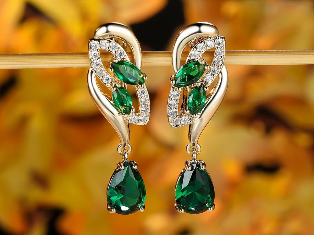 ANGOL Romantic Flower Dangle Earrings for Women - Golden - Tone Floral Design with Red & Clear Synthetic Gemstones, Elegant Party & Everyday Jewelry Gifts - Simply Just Deals LLCANGOL Romantic Flower Dangle Earrings for Women - Golden - Tone Floral Design with Red & Clear Synthetic Gemstones, Elegant Party & Everyday Jewelry Gifts19067GreenANGOL Romantic Flower Dangle Earrings for Women - Golden - Tone Floral Design with Red & Clear Synthetic Gemstones, Elegant Party & Everyday Jewelry Gifts