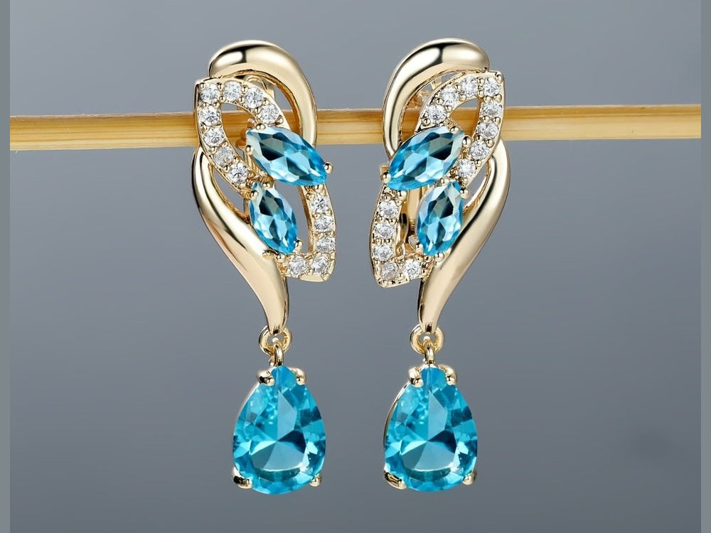ANGOL Romantic Flower Dangle Earrings for Women - Golden - Tone Floral Design with Red & Clear Synthetic Gemstones, Elegant Party & Everyday Jewelry Gifts - Simply Just Deals LLCANGOL Romantic Flower Dangle Earrings for Women - Golden - Tone Floral Design with Red & Clear Synthetic Gemstones, Elegant Party & Everyday Jewelry Gifts19308RedANGOL Romantic Flower Dangle Earrings for Women - Golden - Tone Floral Design with Red & Clear Synthetic Gemstones, Elegant Party & Everyday Jewelry Gifts