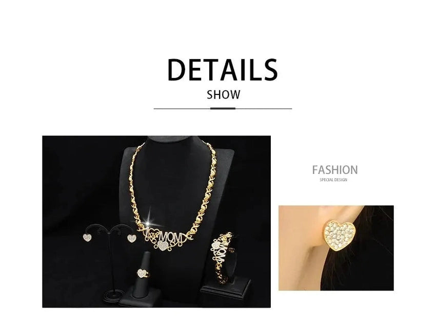 ANIID XOXO Heart Women Jewelry Necklace Set 18K Gold Color Bridal LOVE Rhinestone Wedding Necklace Earrings Set Party Gift - Simply Just Deals LLCANIID XOXO Heart Women Jewelry Necklace Set 18K Gold Color Bridal LOVE Rhinestone Wedding Necklace Earrings Set Party Gift200001033:361187X - 13X - 13ANIID XOXO Heart Women Jewelry Necklace Set 18K Gold Color Bridal LOVE Rhinestone Wedding Necklace Earrings Set Party Gift