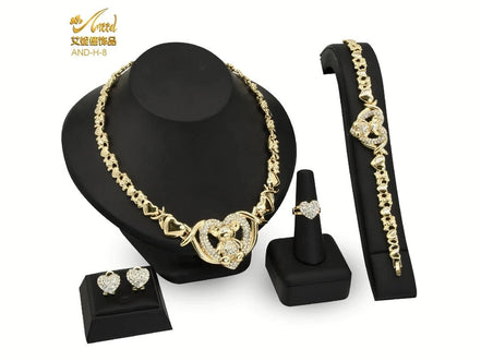 ANIID XOXO Heart Women Jewelry Necklace Set 18K Gold Color Bridal LOVE Rhinestone Wedding Necklace Earrings Set Party Gift - Simply Just Deals LLCANIID XOXO Heart Women Jewelry Necklace Set 18K Gold Color Bridal LOVE Rhinestone Wedding Necklace Earrings Set Party Gift200001033:200003761H - 08H - 08ANIID XOXO Heart Women Jewelry Necklace Set 18K Gold Color Bridal LOVE Rhinestone Wedding Necklace Earrings Set Party Gift
