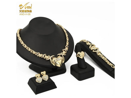 ANIID XOXO Heart Women Jewelry Necklace Set 18K Gold Color Bridal LOVE Rhinestone Wedding Necklace Earrings Set Party Gift - Simply Just Deals LLCANIID XOXO Heart Women Jewelry Necklace Set 18K Gold Color Bridal LOVE Rhinestone Wedding Necklace Earrings Set Party Gift200001033:200006153H - 06H - 06ANIID XOXO Heart Women Jewelry Necklace Set 18K Gold Color Bridal LOVE Rhinestone Wedding Necklace Earrings Set Party Gift