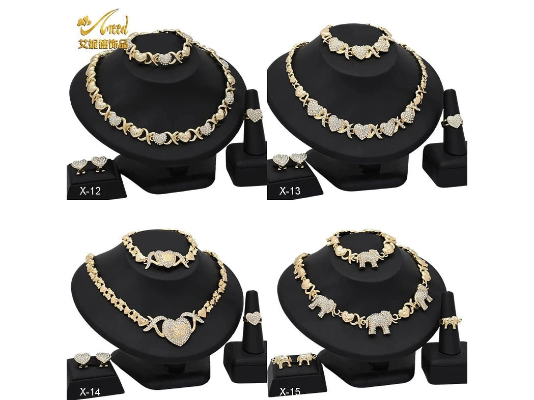 ANIID XOXO Heart Women Jewelry Necklace Set 18K Gold Color Bridal LOVE Rhinestone Wedding Necklace Earrings Set Party Gift - Simply Just Deals LLCANIID XOXO Heart Women Jewelry Necklace Set 18K Gold Color Bridal LOVE Rhinestone Wedding Necklace Earrings Set Party Gift200001033:203027829Mix X - 15 - 14 - 13 - 12Mix X - 15 - 14 - 13 - 12ANIID XOXO Heart Women Jewelry Necklace Set 18K Gold Color Bridal LOVE Rhinestone Wedding Necklace Earrings Set Party Gift