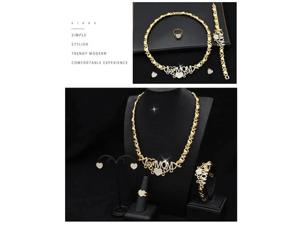 ANIID XOXO Heart Women Jewelry Necklace Set 18K Gold Color Bridal LOVE Rhinestone Wedding Necklace Earrings Set Party Gift - Simply Just Deals LLCANIID XOXO Heart Women Jewelry Necklace Set 18K Gold Color Bridal LOVE Rhinestone Wedding Necklace Earrings Set Party Gift200001033:361187X - 13X - 13ANIID XOXO Heart Women Jewelry Necklace Set 18K Gold Color Bridal LOVE Rhinestone Wedding Necklace Earrings Set Party Gift
