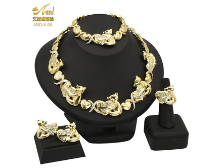 ANIID XOXO Heart Women Jewelry Necklace Set 18K Gold Color Bridal LOVE Rhinestone Wedding Necklace Earrings Set Party Gift - Simply Just Deals LLCANIID XOXO Heart Women Jewelry Necklace Set 18K Gold Color Bridal LOVE Rhinestone Wedding Necklace Earrings Set Party Gift200001033:200013822X - 06X - 06ANIID XOXO Heart Women Jewelry Necklace Set 18K Gold Color Bridal LOVE Rhinestone Wedding Necklace Earrings Set Party Gift