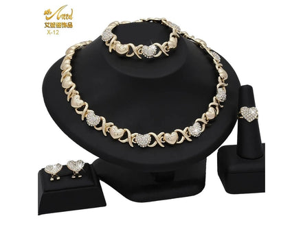 ANIID XOXO Heart Women Jewelry Necklace Set 18K Gold Color Bridal LOVE Rhinestone Wedding Necklace Earrings Set Party Gift - Simply Just Deals LLCANIID XOXO Heart Women Jewelry Necklace Set 18K Gold Color Bridal LOVE Rhinestone Wedding Necklace Earrings Set Party Gift200001033:361188X - 12X - 12ANIID XOXO Heart Women Jewelry Necklace Set 18K Gold Color Bridal LOVE Rhinestone Wedding Necklace Earrings Set Party Gift