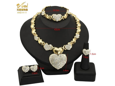 ANIID XOXO Heart Women Jewelry Necklace Set 18K Gold Color Bridal LOVE Rhinestone Wedding Necklace Earrings Set Party Gift - Simply Just Deals LLCANIID XOXO Heart Women Jewelry Necklace Set 18K Gold Color Bridal LOVE Rhinestone Wedding Necklace Earrings Set Party Gift200001033:200003762H - 11H - 11ANIID XOXO Heart Women Jewelry Necklace Set 18K Gold Color Bridal LOVE Rhinestone Wedding Necklace Earrings Set Party Gift