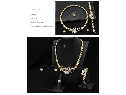 ANIID XOXO Heart Women Jewelry Necklace Set 18K Gold Color Bridal LOVE Rhinestone Wedding Necklace Earrings Set Party Gift - Simply Just Deals LLCANIID XOXO Heart Women Jewelry Necklace Set 18K Gold Color Bridal LOVE Rhinestone Wedding Necklace Earrings Set Party Gift200001033:361187X - 13X - 13ANIID XOXO Heart Women Jewelry Necklace Set 18K Gold Color Bridal LOVE Rhinestone Wedding Necklace Earrings Set Party Gift