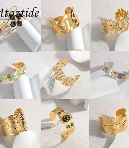 Atoztide New Fashion Stainless Steel Punk Bracelet for Men Women Adjustable Wide Bangle Trendy Birthday Christmas Jewelry Gift - Simply Just Deals LLCAtoztide New Fashion Stainless Steel Punk Bracelet for Men Women Adjustable Wide Bangle Trendy Birthday Christmas Jewelry Gift200001034:200003761B1084B1084Atoztide New Fashion Stainless Steel Punk Bracelet for Men Women Adjustable Wide Bangle Trendy Birthday Christmas Jewelry Gift