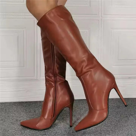 Autumn Winter Leather Knee - High Boots Women Side Zipper 11CM Fashion Pointed Long Boots Ladies Thin High Heels Club Party Shoes - Simply Just Deals LLCAutumn Winter Leather Knee - High Boots Women Side Zipper 11CM Fashion Pointed Long Boots Ladies Thin High Heels Club Party Shoes14:193As Picture Shown;200000124:200000337;200007763:201336100As Picture Shown42CHINAAutumn Winter Leather Knee - High Boots Women Side Zipper 11CM Fashion Pointed Long Boots Ladies Thin High Heels Club Party Shoes