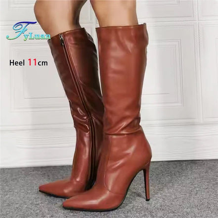 Autumn Winter Leather Knee - High Boots Women Side Zipper 11CM Fashion Pointed Long Boots Ladies Thin High Heels Club Party Shoes - Simply Just Deals LLCAutumn Winter Leather Knee - High Boots Women Side Zipper 11CM Fashion Pointed Long Boots Ladies Thin High Heels Club Party Shoes14:193As Picture Shown;200000124:200000337;200007763:201336100As Picture Shown42CHINAAutumn Winter Leather Knee - High Boots Women Side Zipper 11CM Fashion Pointed Long Boots Ladies Thin High Heels Club Party Shoes