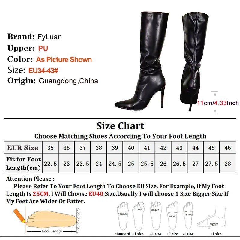 Autumn Winter Leather Knee - High Boots Women Side Zipper 11CM Fashion Pointed Long Boots Ladies Thin High Heels Club Party Shoes - Simply Just Deals LLCAutumn Winter Leather Knee - High Boots Women Side Zipper 11CM Fashion Pointed Long Boots Ladies Thin High Heels Club Party Shoes14:193As Picture Shown;200000124:200000337;200007763:201336100As Picture Shown42CHINAAutumn Winter Leather Knee - High Boots Women Side Zipper 11CM Fashion Pointed Long Boots Ladies Thin High Heels Club Party Shoes
