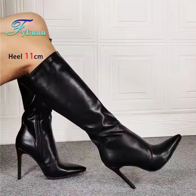 Autumn Winter Leather Knee - High Boots Women Side Zipper 11CM Fashion Pointed Long Boots Ladies Thin High Heels Club Party Shoes - Simply Just Deals LLCAutumn Winter Leather Knee - High Boots Women Side Zipper 11CM Fashion Pointed Long Boots Ladies Thin High Heels Club Party Shoes14:193As Picture Shown;200000124:200000337;200007763:201336100As Picture Shown42CHINAAutumn Winter Leather Knee - High Boots Women Side Zipper 11CM Fashion Pointed Long Boots Ladies Thin High Heels Club Party Shoes