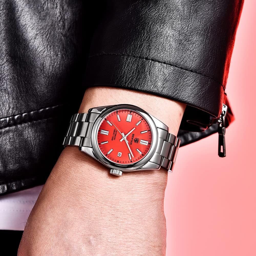 BENYAR Men'S Watch Waterproof Sports Mechanical Watch Stainless Steel Strap Men'S Mechanical Wrist Watch (Steel Red)… - Simply Just Deals LLCBENYAR Men'S Watch Waterproof Sports Mechanical Watch Stainless Steel Strap Men'S Mechanical Wrist Watch (Steel Red)…b4a9b19c-6488-47e4-873d-aebb69f060efBENYAR Men'S Watch Waterproof Sports Mechanical Watch Stainless Steel Strap Men'S Mechanical Wrist Watch (Steel Red)…