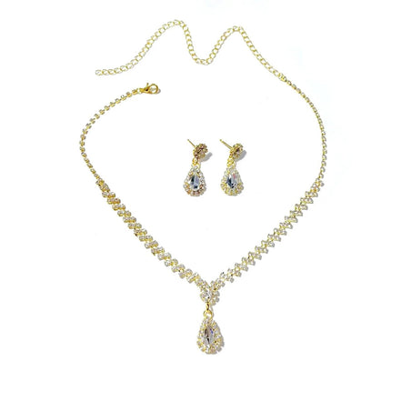 Bridal jewelry set, necklace, earrings, wedding ladies' evening dress accessories, fashionable two - piece set - Simply Just Deals LLCBridal jewelry set, necklace, earrings, wedding ladies' evening dress accessories, fashionable two - piece set200001033:361181Gold - colorBridal jewelry set, necklace, earrings, wedding ladies' evening dress accessories, fashionable two - piece set