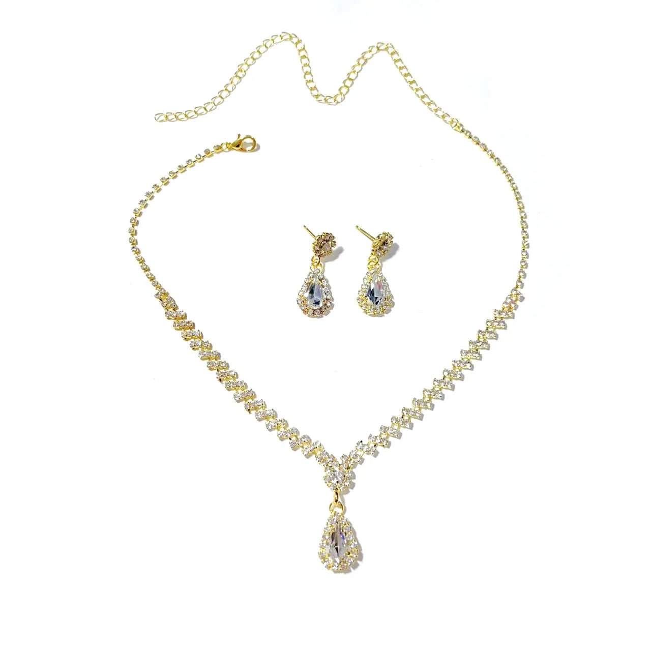 Bridal jewelry set, necklace, earrings, wedding ladies' evening dress accessories, fashionable two - piece set - Simply Just Deals LLCBridal jewelry set, necklace, earrings, wedding ladies' evening dress accessories, fashionable two - piece set200001033:361181Gold - colorBridal jewelry set, necklace, earrings, wedding ladies' evening dress accessories, fashionable two - piece set