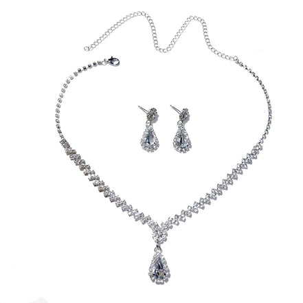 Bridal jewelry set, necklace, earrings, wedding ladies' evening dress accessories, fashionable two - piece set - Simply Just Deals LLCBridal jewelry set, necklace, earrings, wedding ladies' evening dress accessories, fashionable two - piece set200001033:361188SILVER PLATEDBridal jewelry set, necklace, earrings, wedding ladies' evening dress accessories, fashionable two - piece set