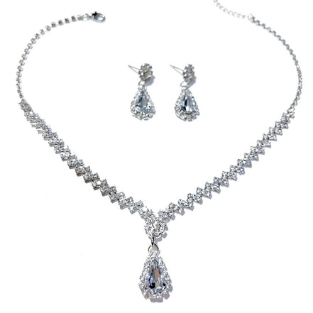 Bridal jewelry set, necklace, earrings, wedding ladies' evening dress accessories, fashionable two - piece set - Simply Just Deals LLCBridal jewelry set, necklace, earrings, wedding ladies' evening dress accessories, fashionable two - piece set200001033:361188SILVER PLATEDBridal jewelry set, necklace, earrings, wedding ladies' evening dress accessories, fashionable two - piece set