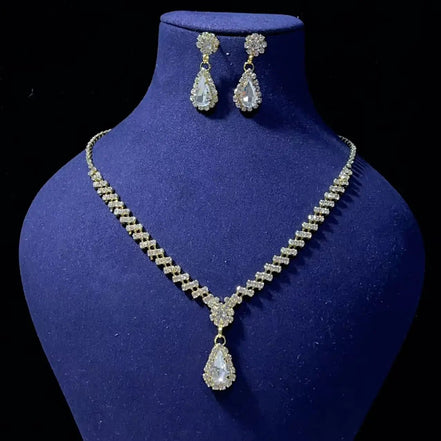 Bridal jewelry set, necklace, earrings, wedding ladies' evening dress accessories, fashionable two - piece set - Simply Just Deals LLCBridal jewelry set, necklace, earrings, wedding ladies' evening dress accessories, fashionable two - piece set200001033:361188SILVER PLATEDBridal jewelry set, necklace, earrings, wedding ladies' evening dress accessories, fashionable two - piece set