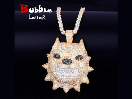 Bubble Letter Animal Dog Head Necklace & Pendant Gold Color Bling Cubic Zircon Men's Hip Hop Rock Street Jewelry - Simply Just Deals LLCBubble Letter Animal Dog Head Necklace & Pendant Gold Color Bling Cubic Zircon Men's Hip Hop Rock Street Jewelry200000639:20066102818inch;200000783:105mm tennis chain;200001034:361187silver color;200007763:201336106silver color18inch5mm tennis chain|United StatesBubble Letter Animal Dog Head Necklace & Pendant Gold Color Bling Cubic Zircon Men's Hip Hop Rock Str