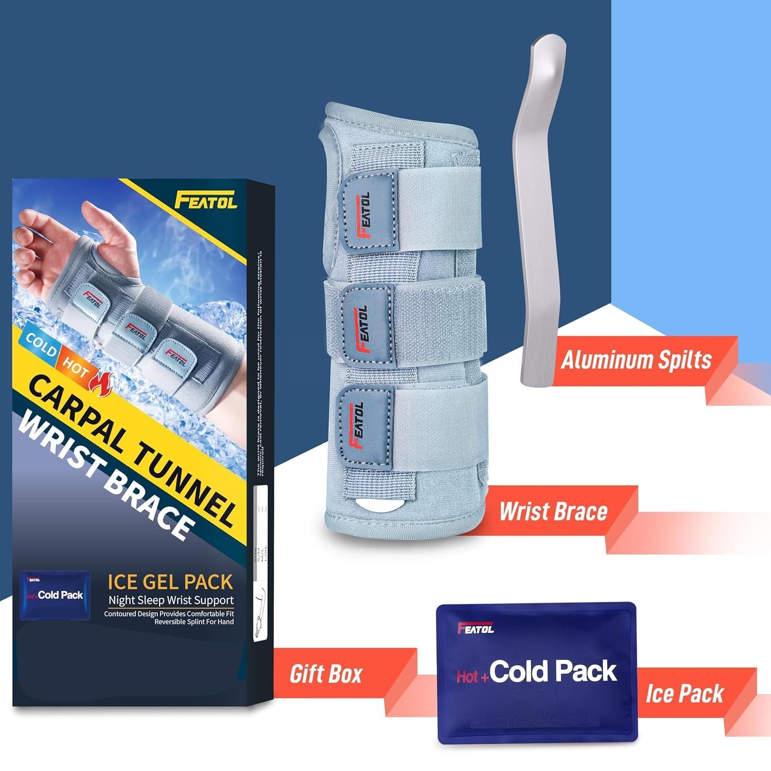 Carpal Tunnel Wrist Brace | Adjustable Hand Night Sleep Support Brace, Removable Metal Wrist Splint - Hot/Ice Pack, Right Hand, Small/Medium for Men, Women, Relieve and Treat Pain - Simply Just Deals LLCCarpal Tunnel Wrist Brace | Adjustable Hand Night Sleep Support Brace, Removable Metal Wrist Splint - Hot/Ice Pack, Right Hand, Small/Medium for Men, Women, Relieve and Treat Pain08e32d54-5dec-4200-afb2-ca92e2963d8bRight Hand - Gel Pack - GreySmall/Medium (Pack Of 1)Carpal Tunnel Wrist Brace | Ad