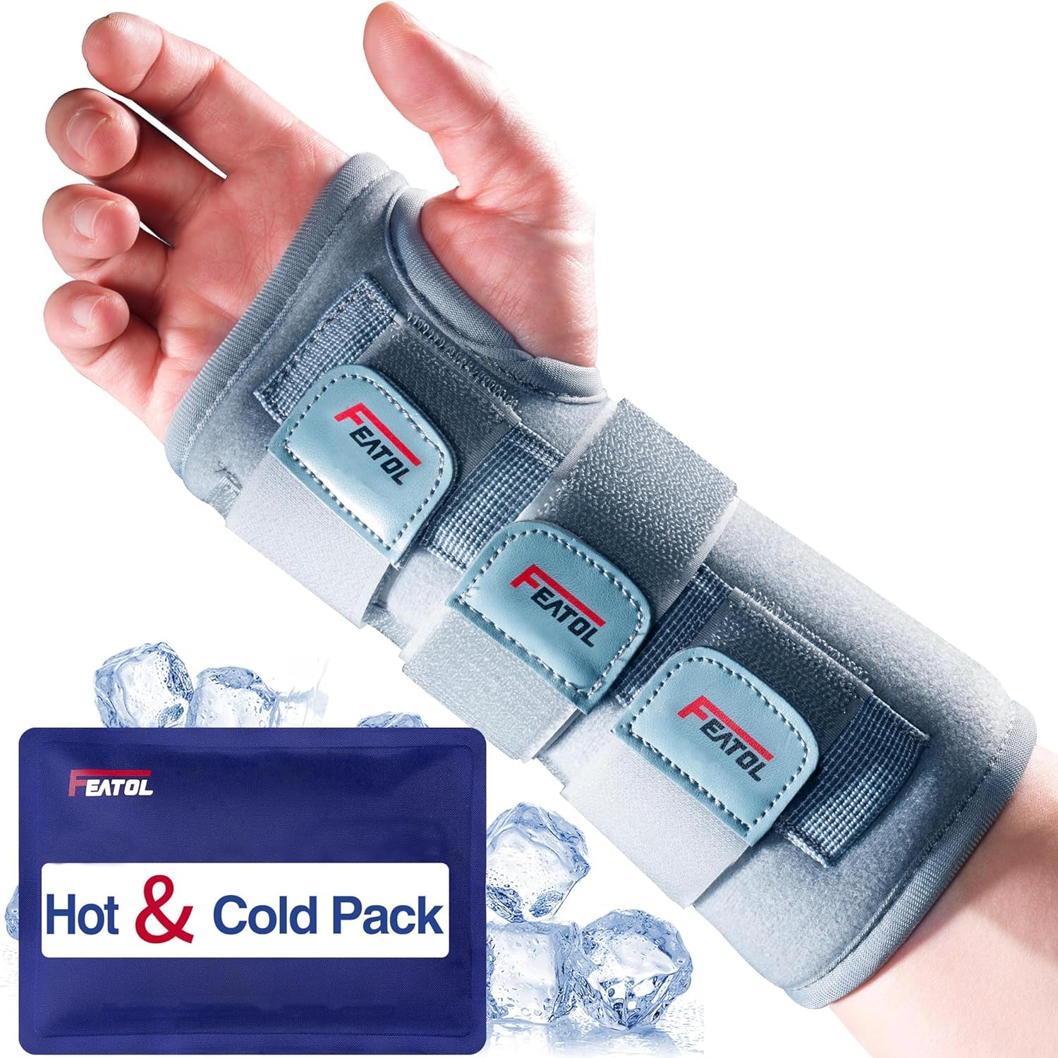 Carpal Tunnel Wrist Brace | Adjustable Hand Night Sleep Support Brace, Removable Metal Wrist Splint - Hot/Ice Pack, Right Hand, Small/Medium for Men, Women, Relieve and Treat Pain - Simply Just Deals LLCCarpal Tunnel Wrist Brace | Adjustable Hand Night Sleep Support Brace, Removable Metal Wrist Splint - Hot/Ice Pack, Right Hand, Small/Medium for Men, Women, Relieve and Treat Pain08e32d54-5dec-4200-afb2-ca92e2963d8bRight Hand - Gel Pack - GreySmall/Medium (Pack Of 1)Carpal Tunnel Wrist Brace | Ad