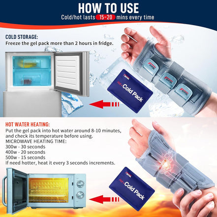 Carpal Tunnel Wrist Brace | Adjustable Hand Night Sleep Support Brace, Removable Metal Wrist Splint - Hot/Ice Pack, Right Hand, Small/Medium for Men, Women, Relieve and Treat Pain - Simply Just Deals LLCCarpal Tunnel Wrist Brace | Adjustable Hand Night Sleep Support Brace, Removable Metal Wrist Splint - Hot/Ice Pack, Right Hand, Small/Medium for Men, Women, Relieve and Treat Pain08e32d54-5dec-4200-afb2-ca92e2963d8bRight Hand - Gel Pack - GreySmall/Medium (Pack Of 1)Carpal Tunnel Wrist Brace | Ad