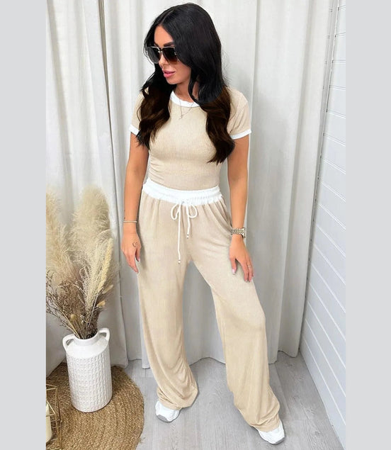 Contrast Trim Round Neck Top and Pants Set - Simply Just Deals LLCContrast Trim Round Neck Top and Pants Set100100391891652TanSfdf96dde - 82c4 - 4306 - bc06 - 3e1469758a15 - Max