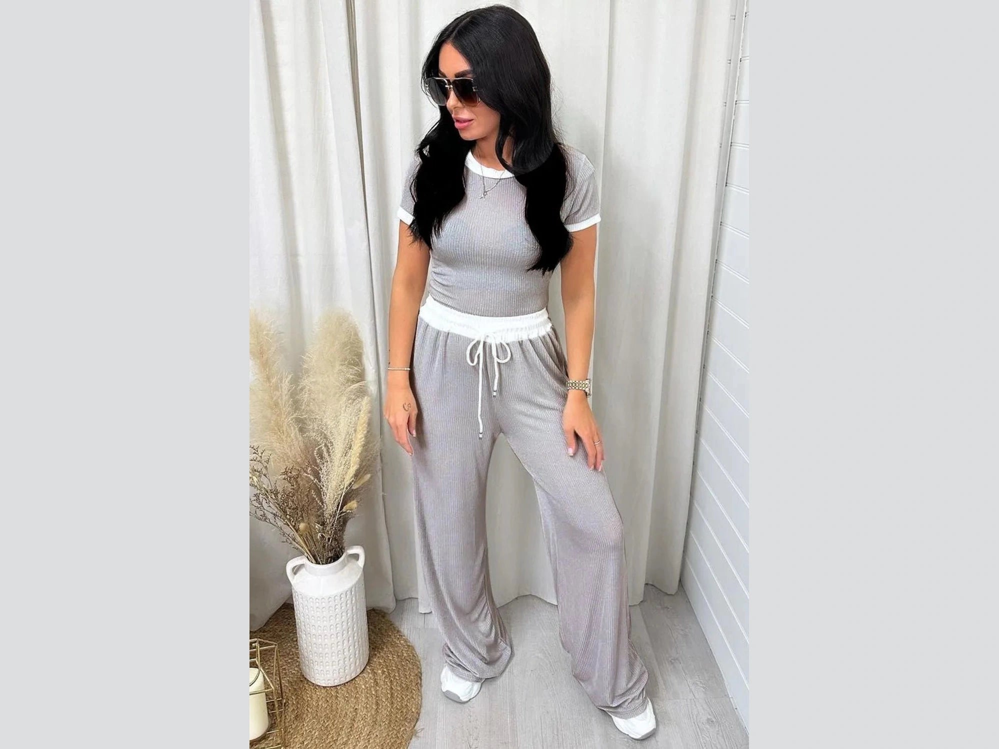 Contrast Trim Round Neck Top and Pants Set - Simply Just Deals LLCContrast Trim Round Neck Top and Pants Set100100391896553Dark GrayS221f0540 - 44cd - 4ae9 - 9907 - b0a881fd6ba2 - Max